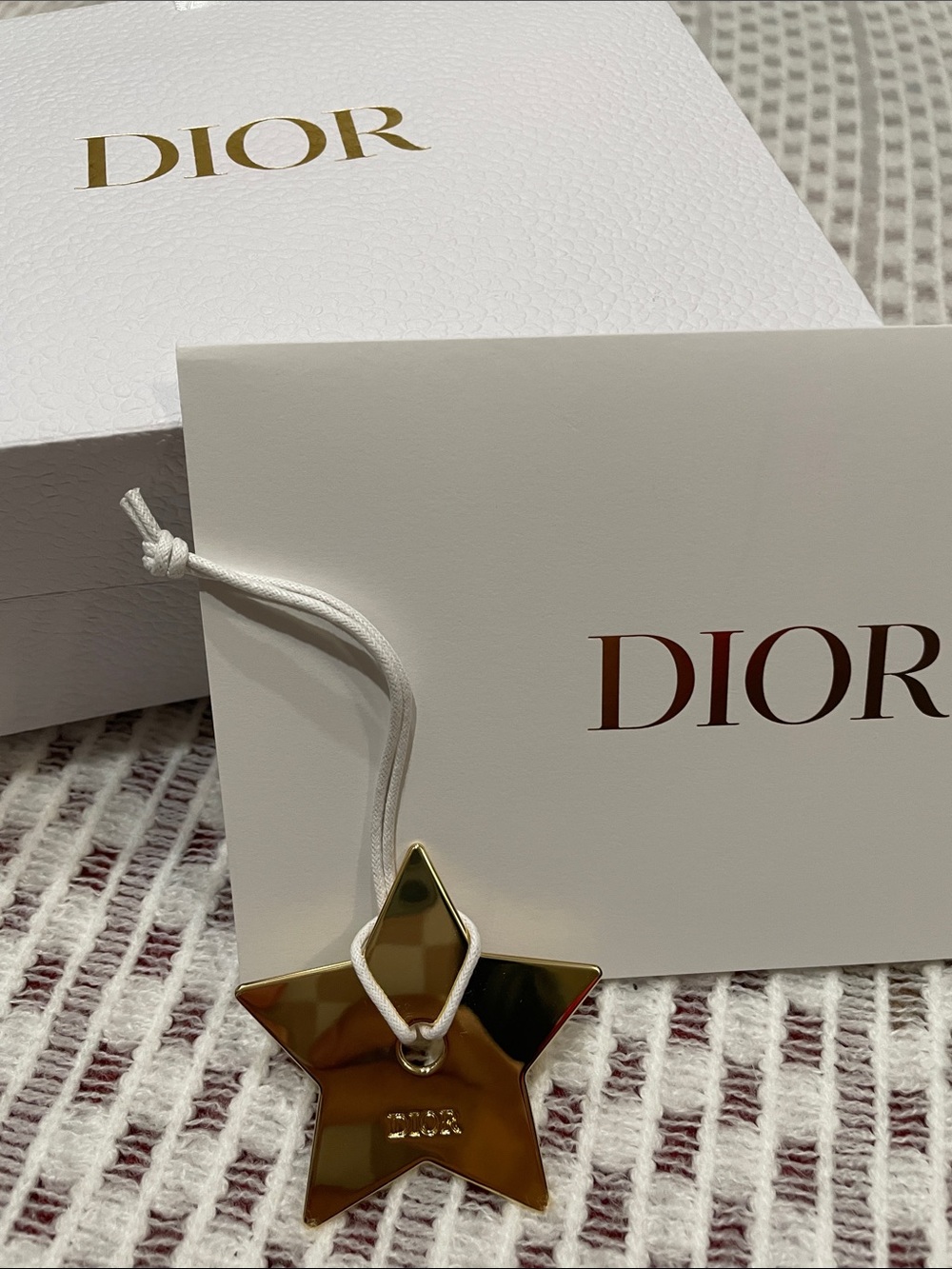Dior Gold Star Charm Ornament with Gift Bag & Card NWOT
